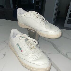 Reebok White and Green Sneakers